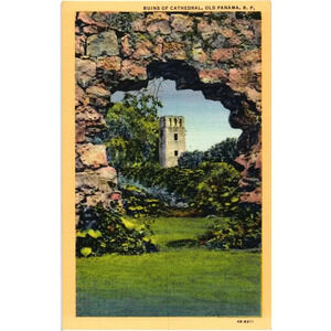 RUINS OF CATHEDRAL, OLD PANAMA. R. P. Republic Of Panama Postcard
